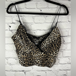 Endless Blu Holding‎ On Lace Leopard crop top size large new with tags